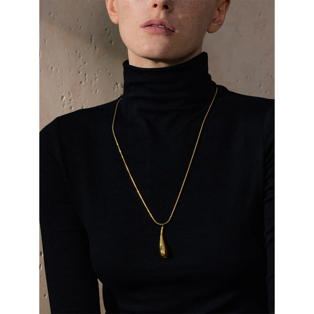 Colar Feminino Gota em Aço Inoxidável 7