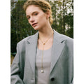 Yhpup New Arrival Simulated Pearls Round Drop Adjustable Necklace Pendant for Women Fashion Stainless Steel Korean Jewelry