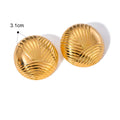 Brinco de Pino Redondo Texturizado com Banho Ouro 18K