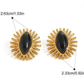 Brinco de Pino com Pedra Natural e Banho Ouro 18K