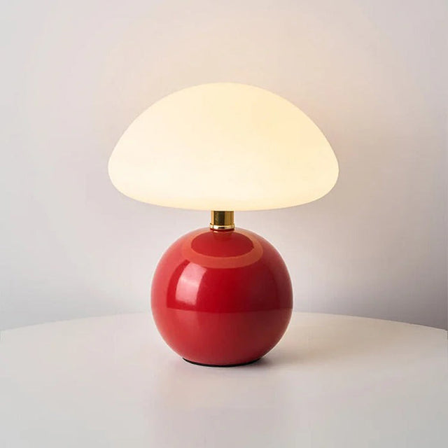 Abajur em Estilo Cogumelo Francês Vermelho