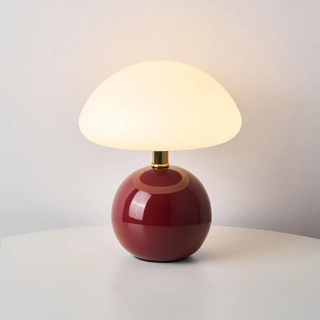 Abajur em Estilo Cogumelo Francês Vermelho vinho