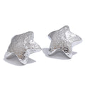 Yhpup Vintage Golden Stainless Steel Metal Hammer Star Stud Earrings Water Resistant PVD Charm Fashion Jewelry Accessories Gift