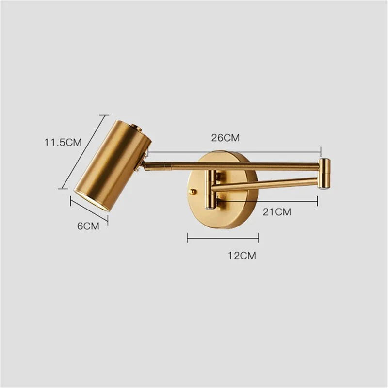 Arandela Articulada de Parede em Metal com LED