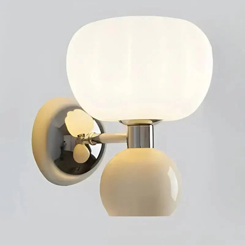 Arandela Decorativa Dupla Interna em Estilo Abóbora Branco