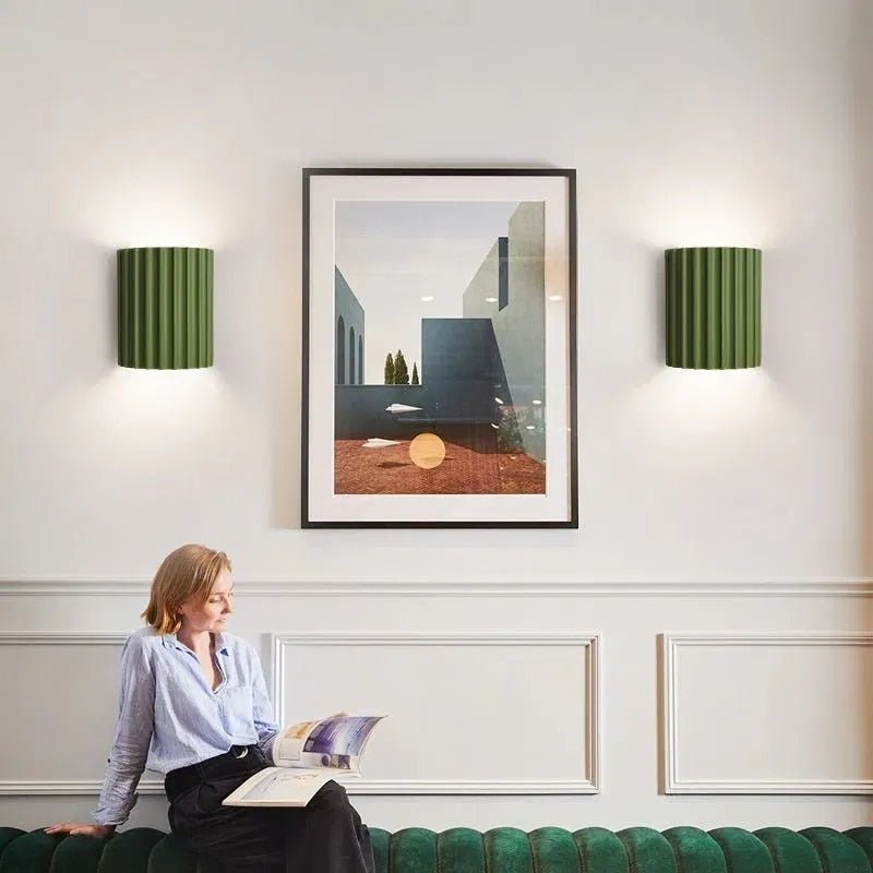 Arandela de Cerâmica Elegante para Sala e Quarto Verde