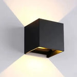 Arandela de Parede Externa Preta com Proteção à Prova D'água IP65 Preta 12W -LEDS Luz branca 6000K
