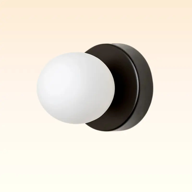 Arandela de Parede Globo de Vidro para Quarto Elegante Preto