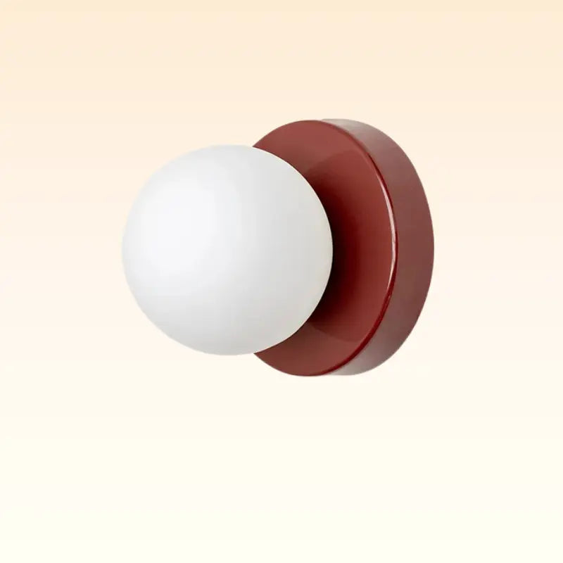 Arandela de Parede Globo de Vidro para Quarto Elegante Vermelho
