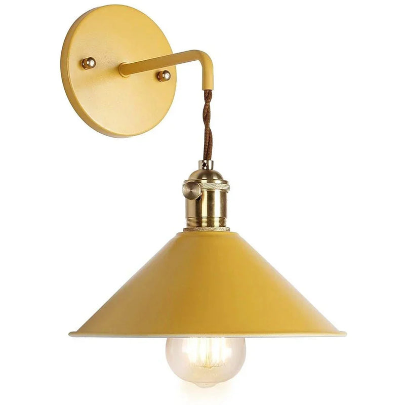 Arandela de Parede Industrial Estilo Macarrons com Lâmpada Amarelo