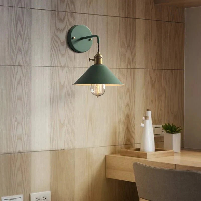 Arandela de Parede Industrial Estilo Macarrons com Lâmpada