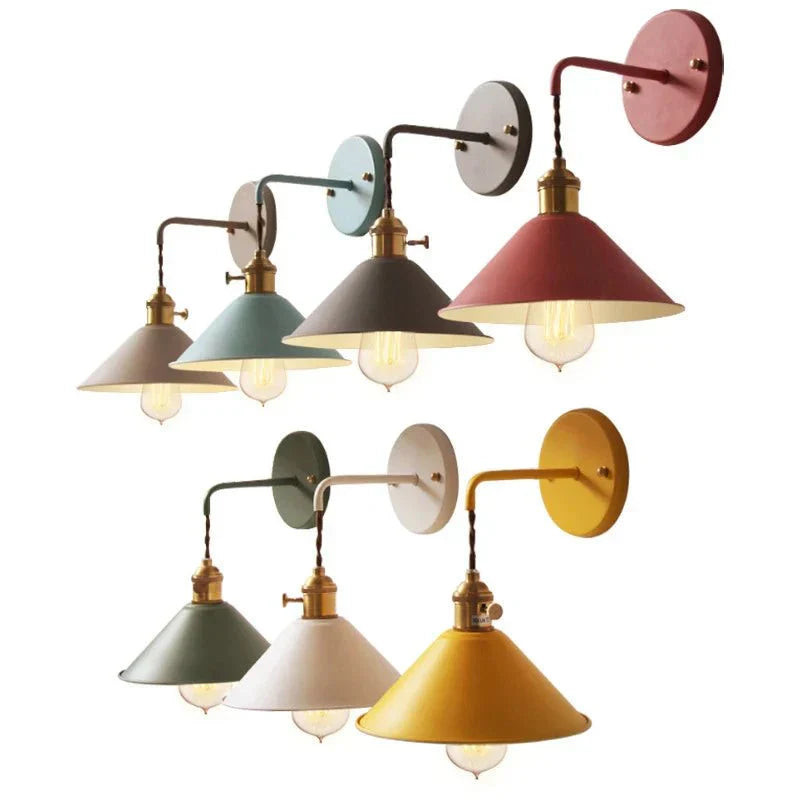 Arandela de Parede Industrial Estilo Macarrons com Lâmpada