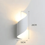 Arandela de Parede LED Espiral Externa Branco