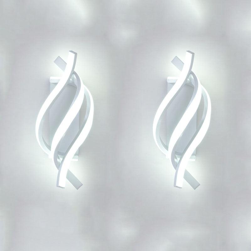 Arandela de Parede Moderna em Led - Espiral by Casas Gael Branca 2 Peça