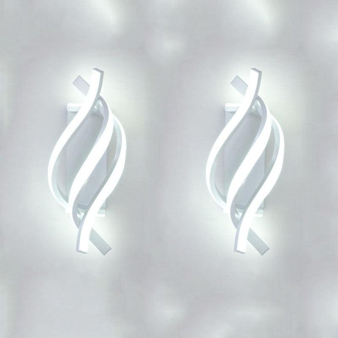 Arandela de Parede Moderna em Led - Espiral by Casas Gael Branca 2 Peça