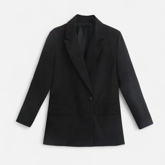 Blazer Feminino Vintage de Dois Botões - Estilo Clássico Preto