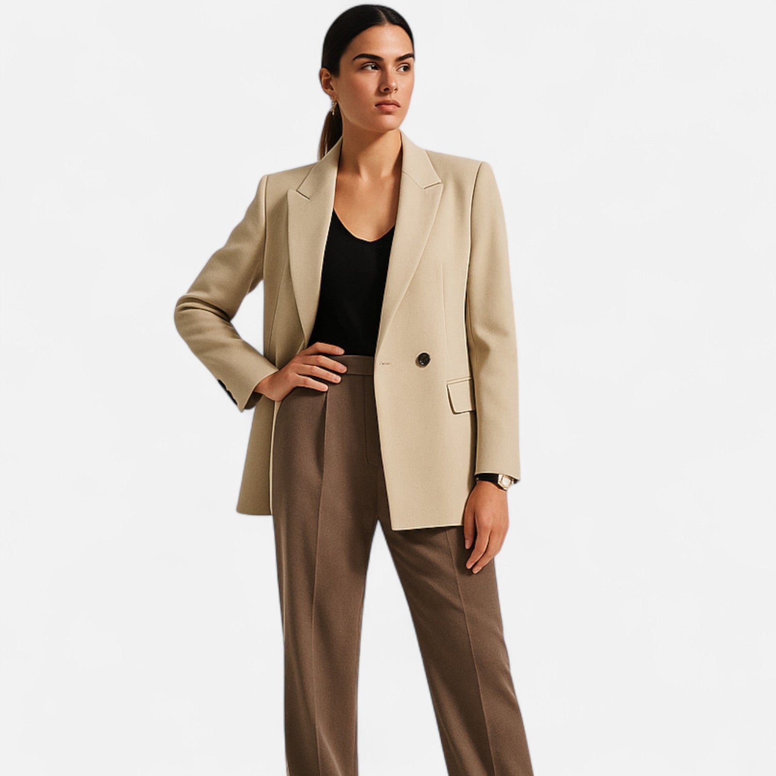 Blazer Feminino Vintage de Dois Botões - Estilo Clássico