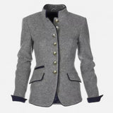 Blazer Feminino de Lã Dupla Face Cinza