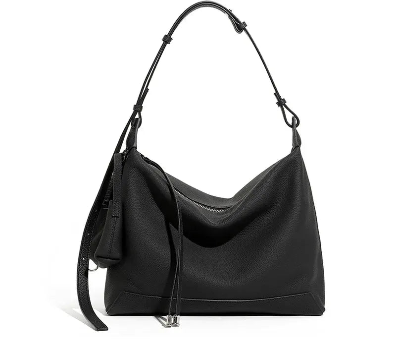 Bolsa Bucket Feminina de Couro Legítimo Vintage para Uso Diário black 32 9 25