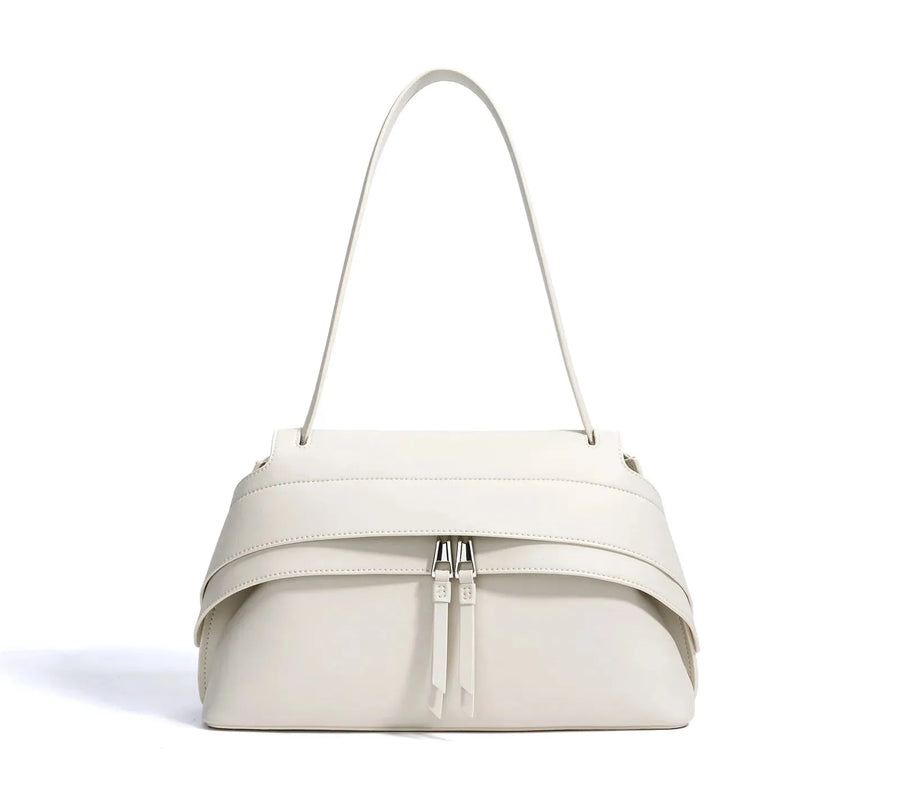 Bolsa Mini Feminina de Couro com Alça de Mão Faetton &Co. Milkshake white 32 11 20