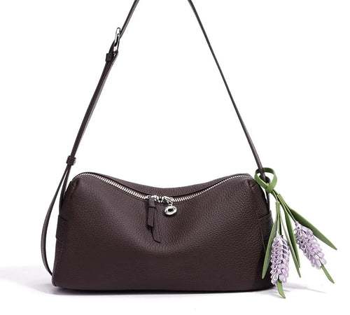 Bolsa de Couro Legítimo Feminina Grande Ombro Vintage Luxo Espaçosa