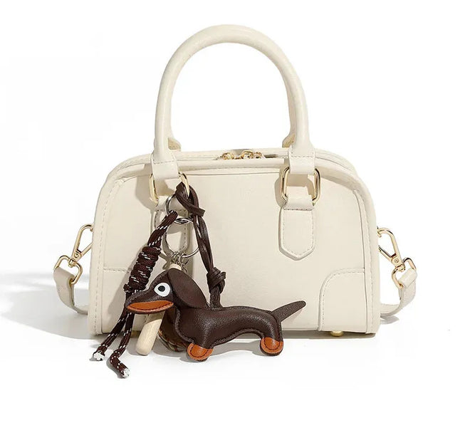 Bolsa feminina de couro legítimo estilo minimalista para ombro e transversal Off white 21.5 9 13