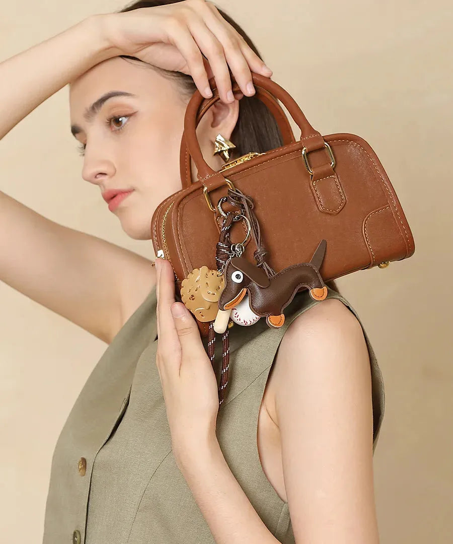 Bolsa feminina de couro legítimo estilo minimalista para ombro e transversal