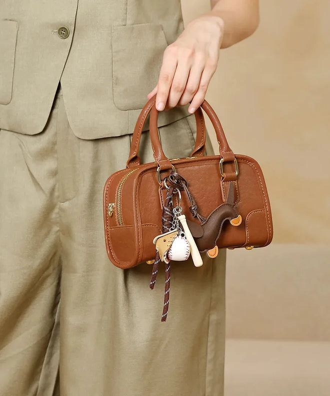 Bolsa feminina de couro legítimo estilo minimalista para ombro e transversal