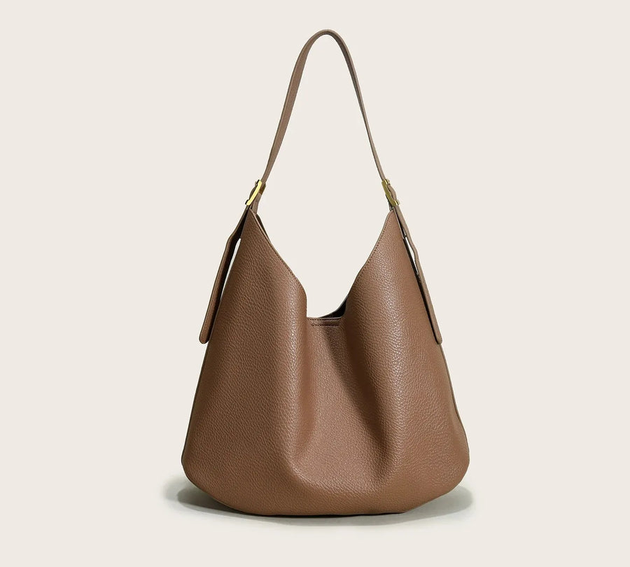 Bolsa feminina de couro legítimo estilo vintage formato bucket grande capacidade biscuit color 37 11 27