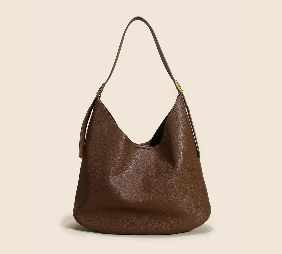 Bolsa feminina de couro legítimo estilo vintage formato bucket grande capacidade dark khaki 37 11 27