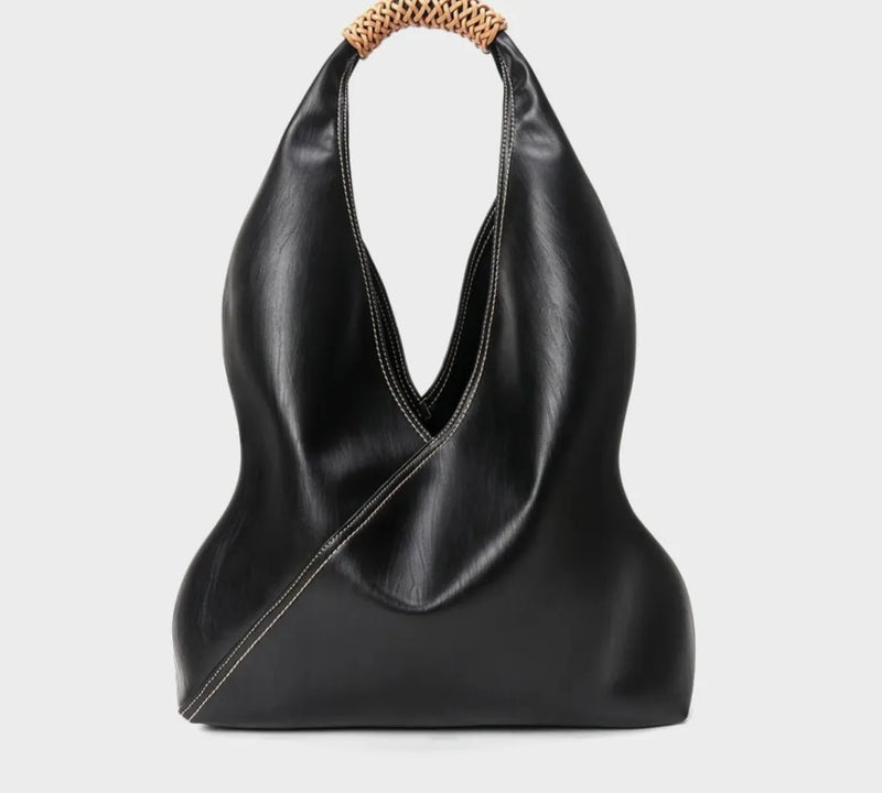 Bolsa feminina de couro legítimo grande capacidade tote para compras e ombro