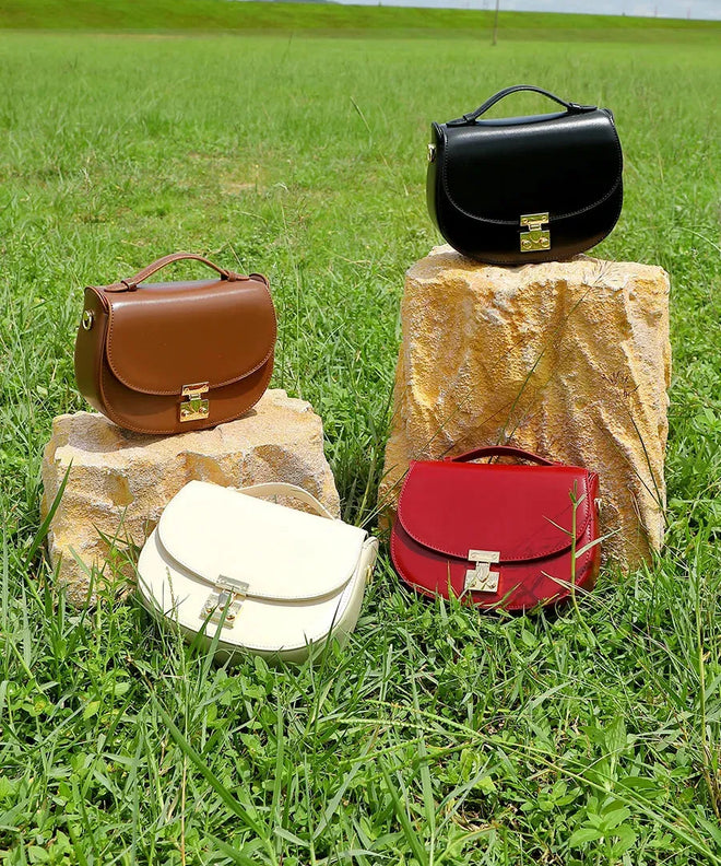 Bolsa feminina de couro legítimo minimalista para ombro e transversal