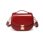 Bolsa feminina de couro legítimo minimalista para ombro e transversal