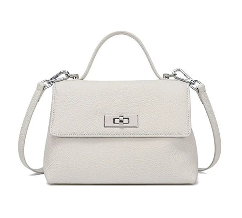 Bolsa feminina de couro legítimo pequena quadrada vintage para ombro