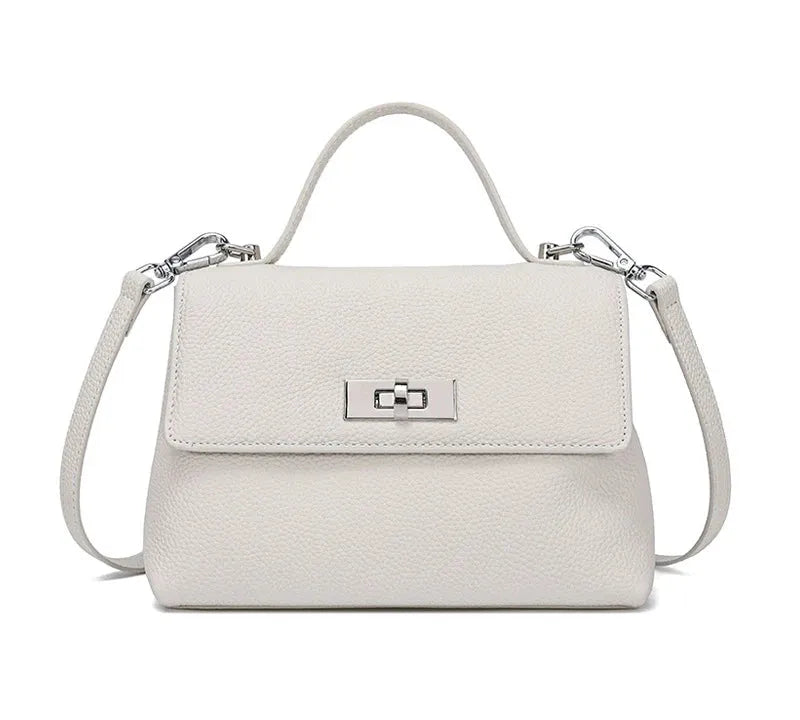 Bolsa feminina de couro legítimo pequena quadrada vintage para ombro