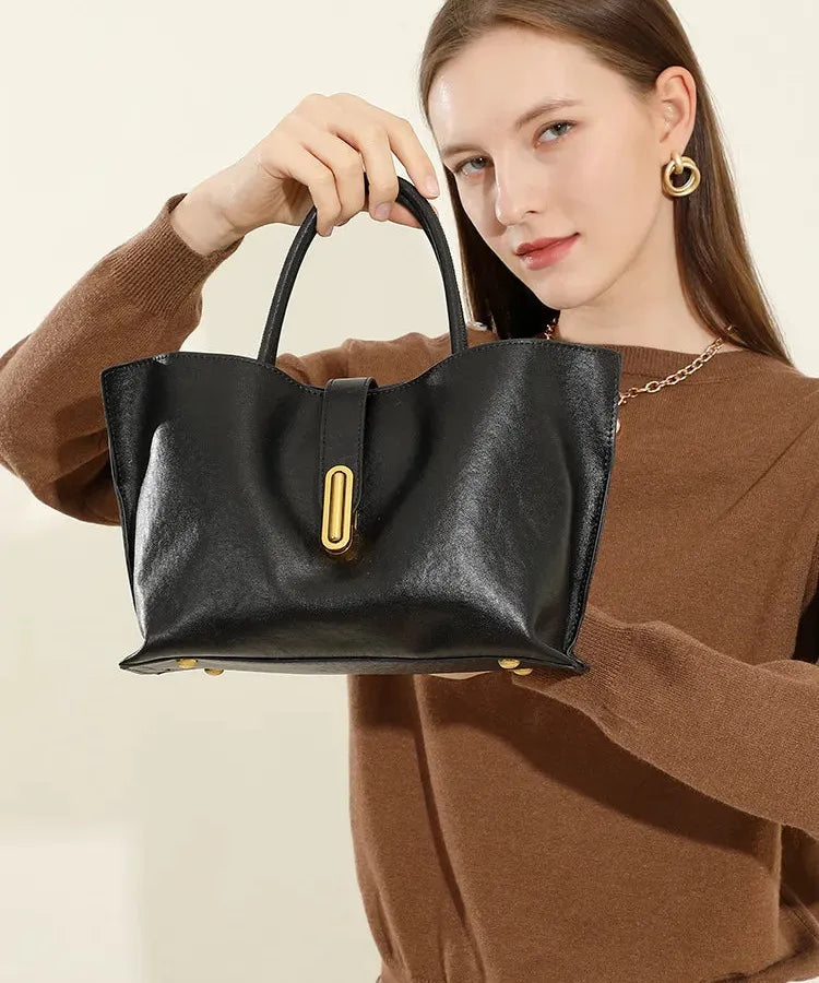 Bolsa feminina de couro legítimo vintage tipo saco transversal luxo 2025