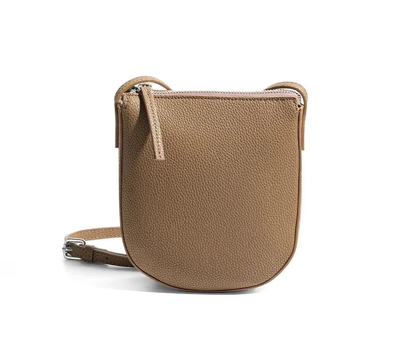 Bolsa feminina pequena de couro legítimo vintage para celular e ombro dark brown 16 5 19