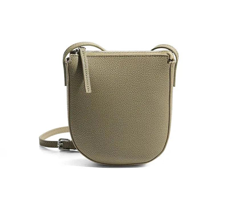 Bolsa feminina pequena de couro legítimo vintage para celular e ombro green 16 5 19