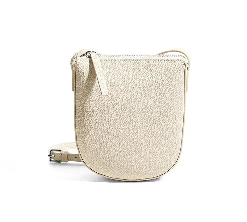 Bolsa feminina pequena de couro legítimo vintage para celular e ombro ivory white 16 5 19