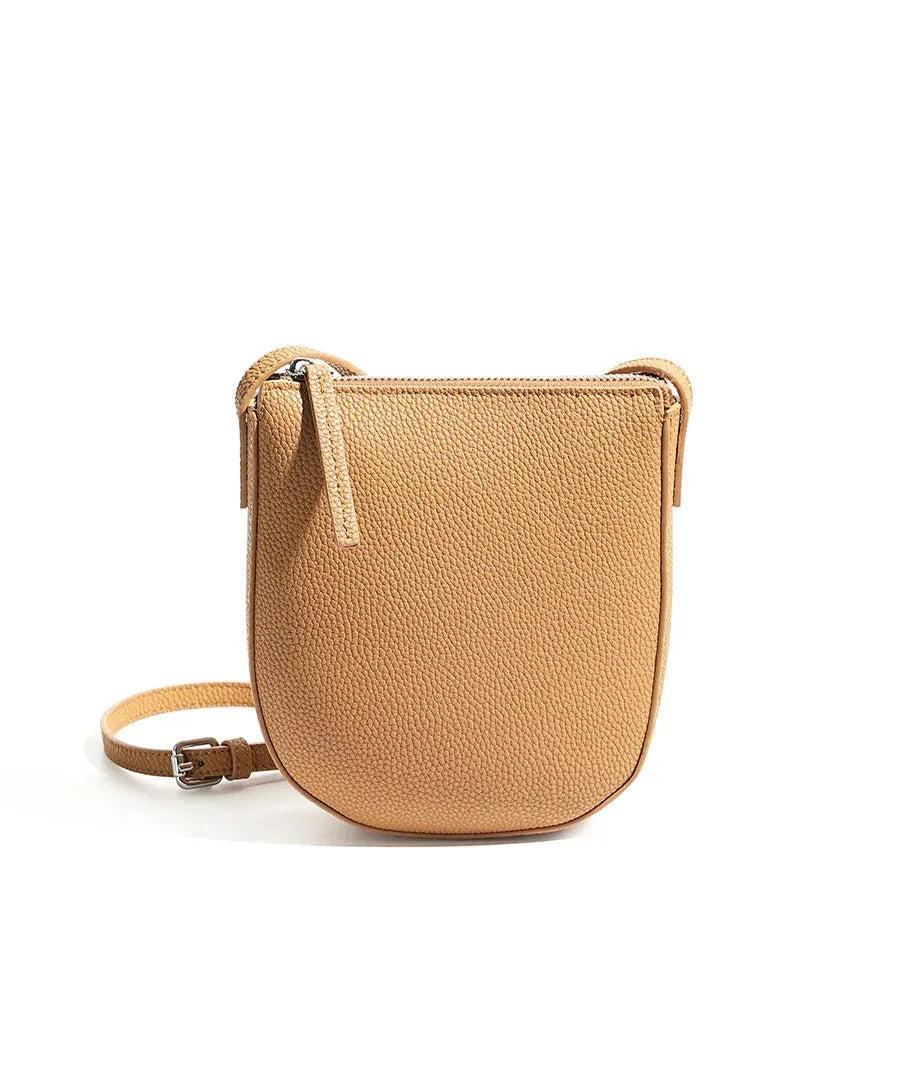 Bolsa feminina pequena de couro legítimo vintage para celular e ombro