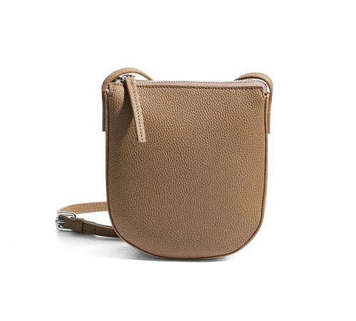 Bolsa feminina pequena de couro legítimo vintage para celular e ombro