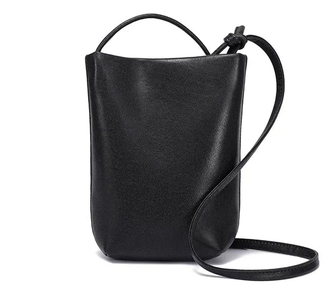 Bolsa pequena feminina de couro legítimo vintage para celular e transversal black 15 6 20