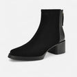Bota de Cano Curto em Couro Suede para Mulheres – Bico Quadrado e Salto Médio