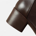Bota de Cano Curto em Couro Suede para Mulheres – Bico Quadrado e Salto Médio