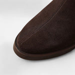 Bota de Cano Curto em Couro Suede para Mulheres – Bico Quadrado e Salto Médio