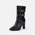 Bota de Couro Feminina – Inverno Luxe com Bico Fino Preto