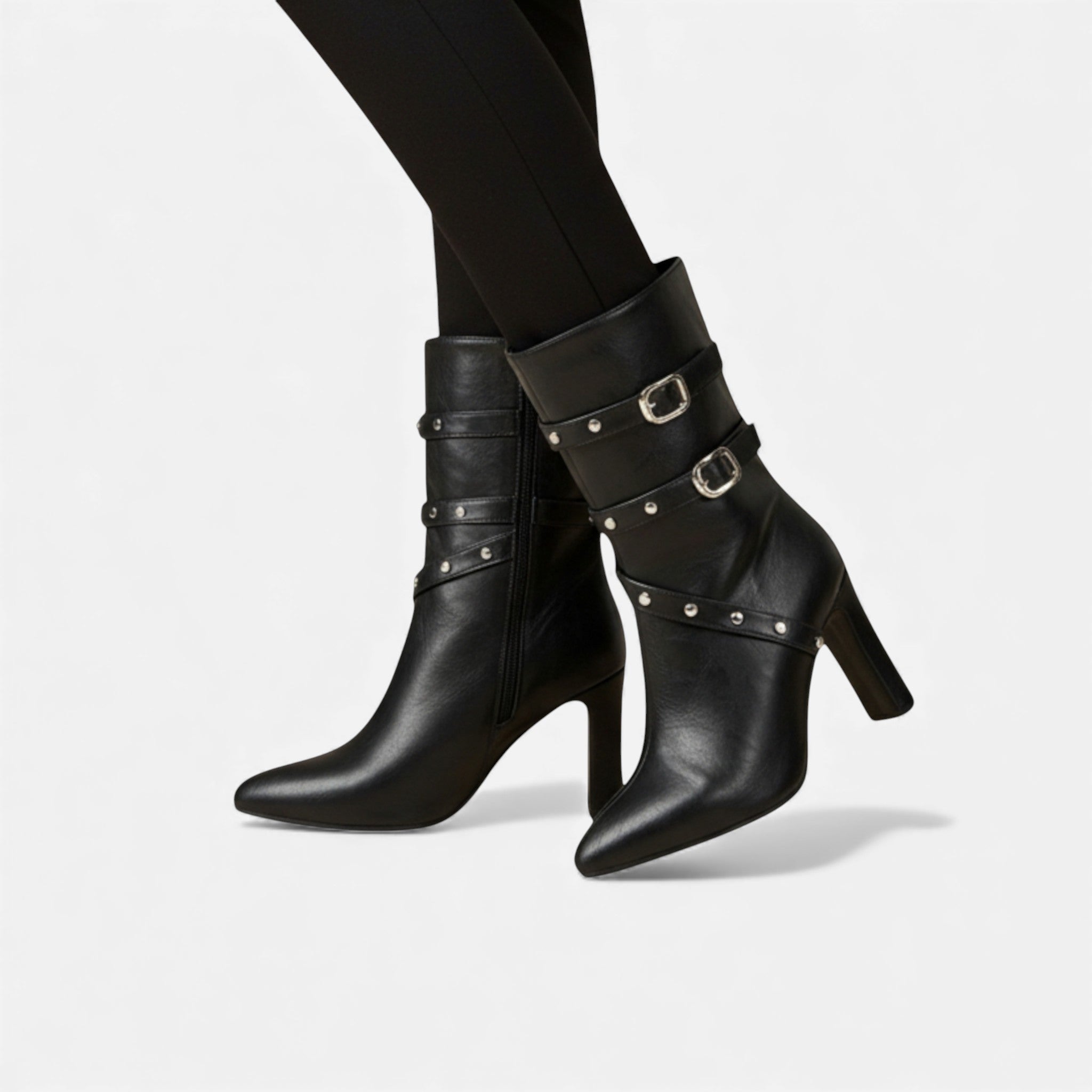 Bota de Couro Feminina – Inverno Luxe com Bico Fino