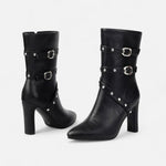 Bota de Couro Feminina – Inverno Luxe com Bico Fino