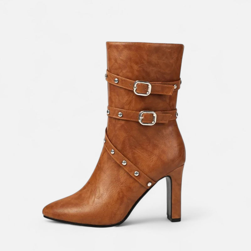 Bota de Couro Feminina – Inverno Luxe com Bico Fino