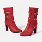 Bota de Couro Feminina – Inverno Luxe com Bico Fino
